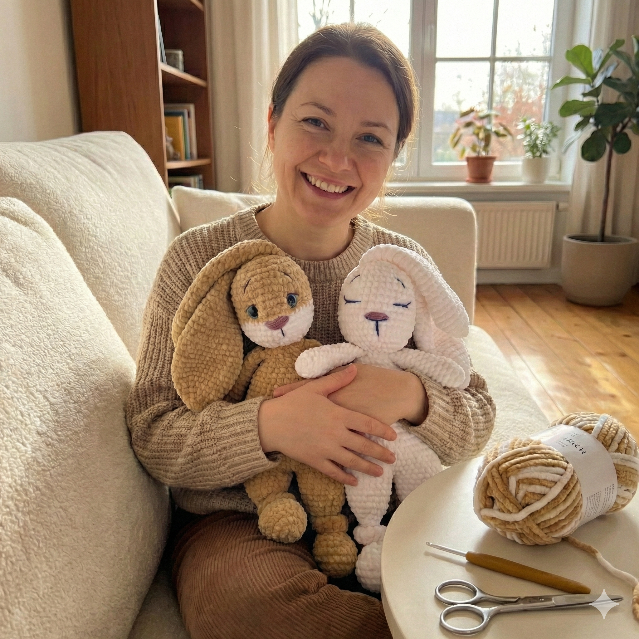 Snuggling Bunny Amigurumi Bundle – Easy Crochet Pattern (PDF)