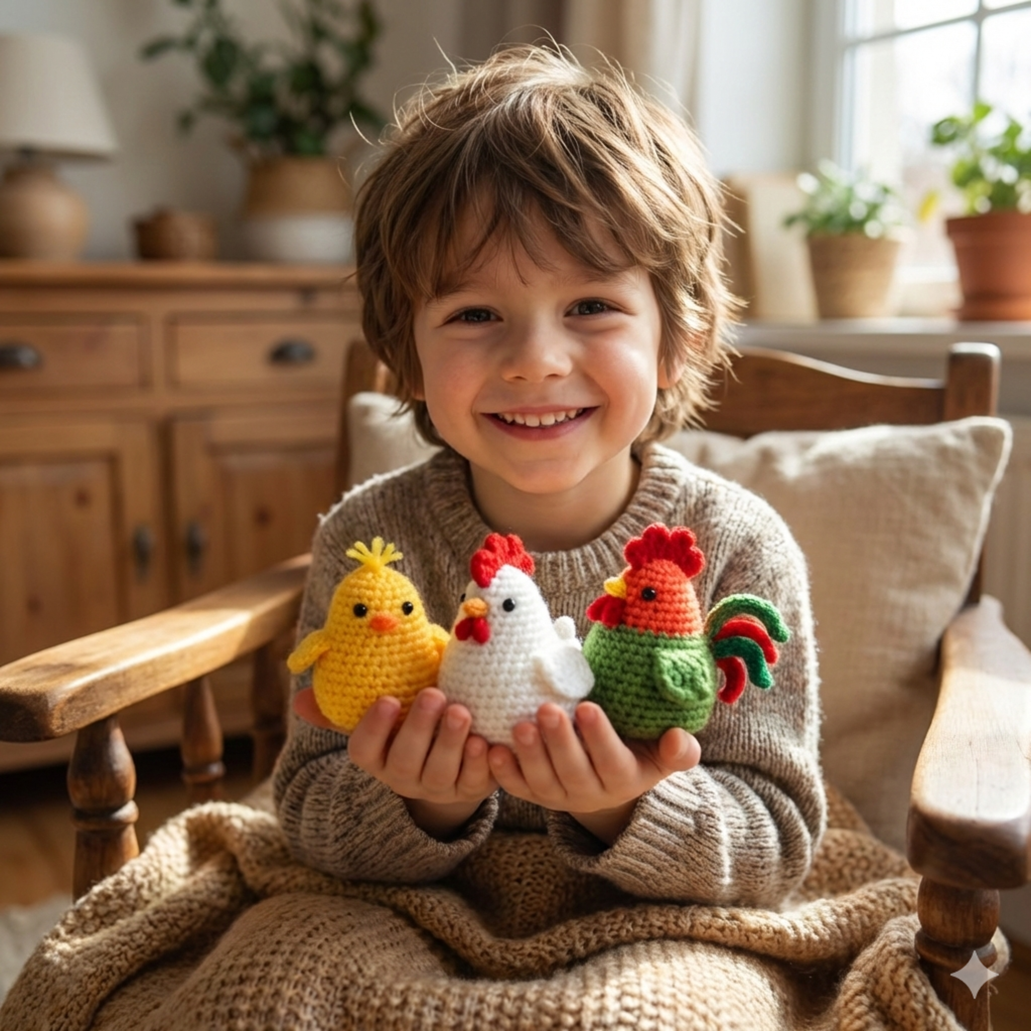 PATTERN BUNDLE Rooster/Hen/Chick version of the Flip, the bird, Crochet Pattern