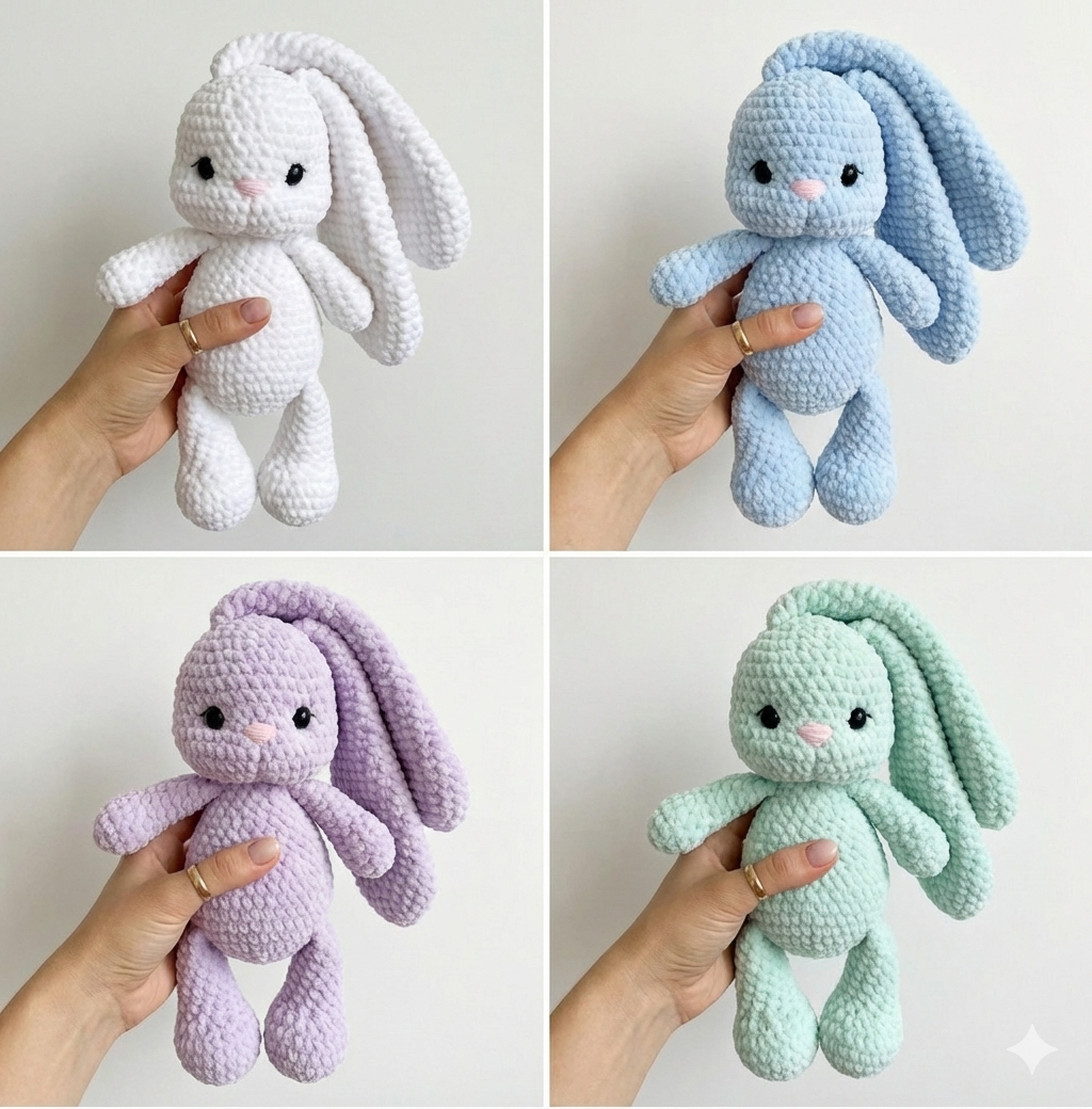 Soft Bunny Amigurumi Crochet Pattern – Beginner-Friendly PDF