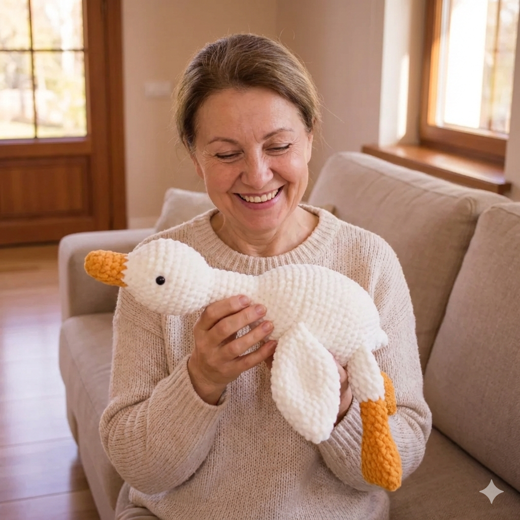 No-Sew Little Goose Amigurumi Crochet Pattern – Easy PDF
